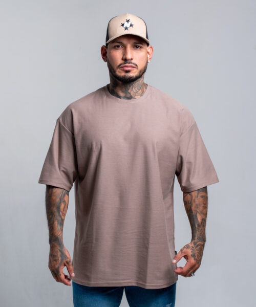 Camiseta Oversize Unicolor Camel