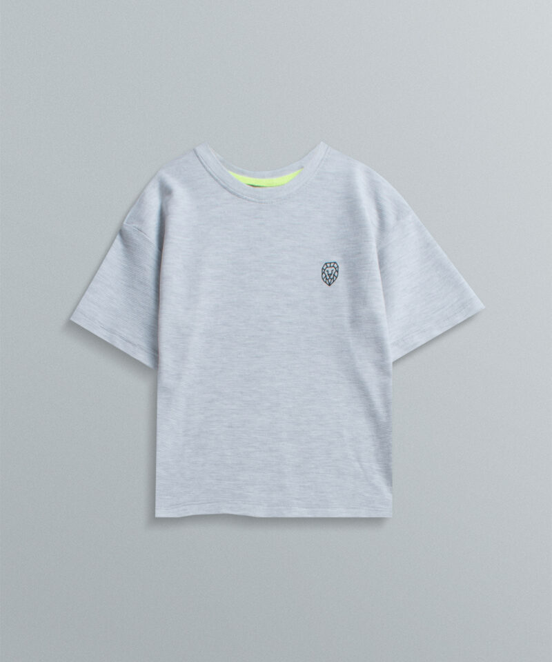 Oversize Unicolor Niño Gris Jaspe