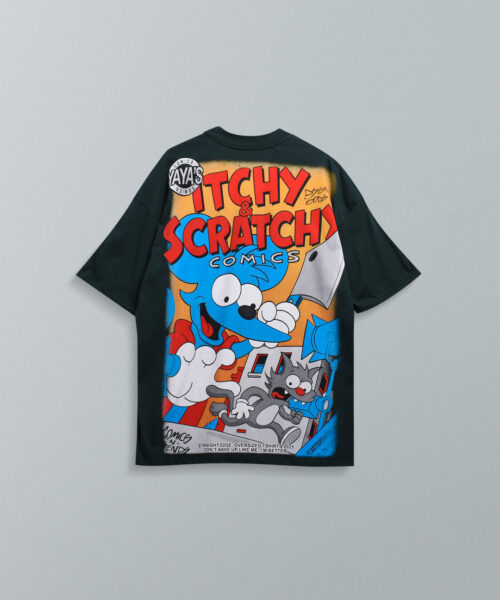 Camiseta Oversize Itchy And Scratchy
