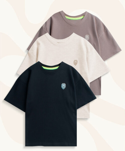Combo 3 Camisetas Oversize Texturizadas Niño