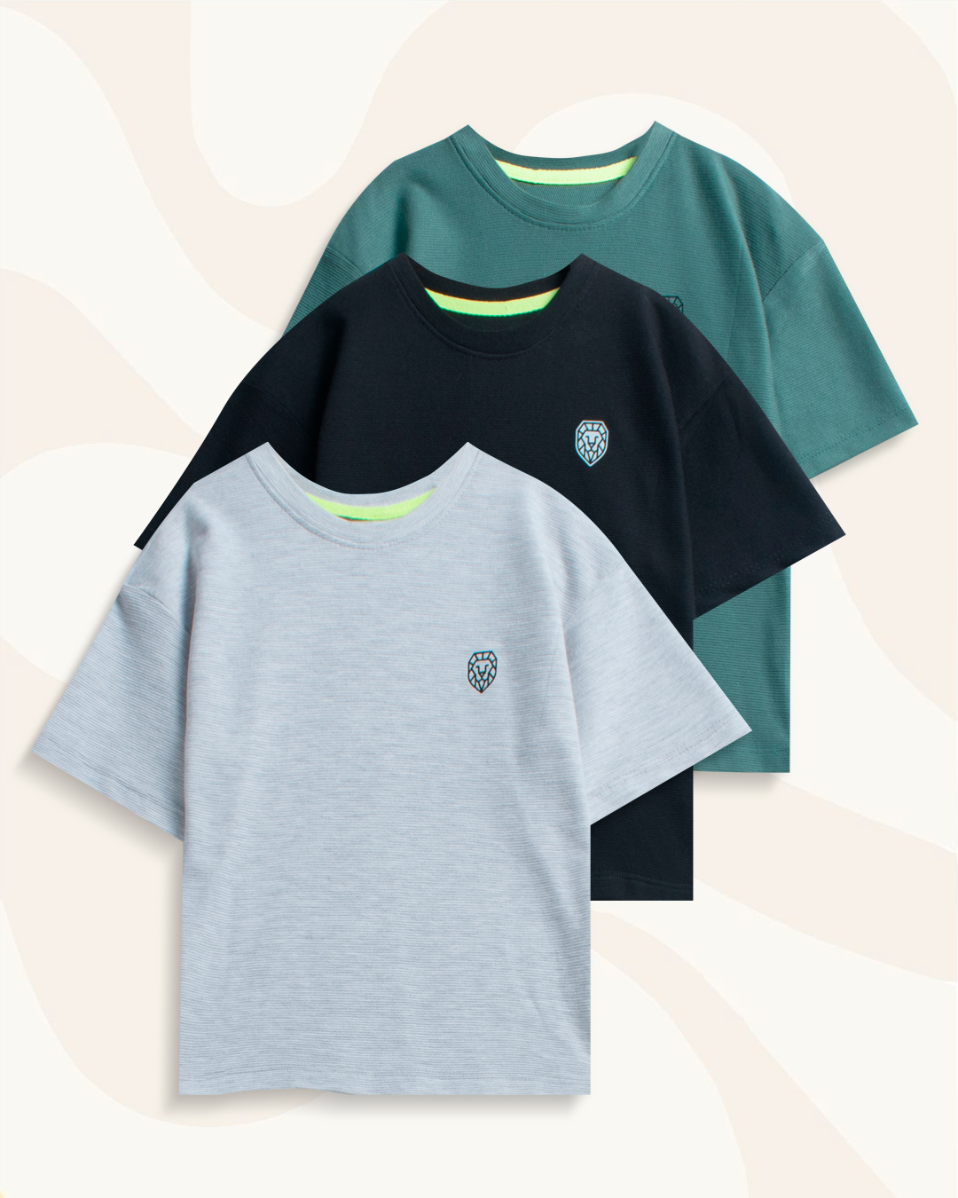 Combo 3 Camisetas Oversize Texturizadas Niño - Imagen 2